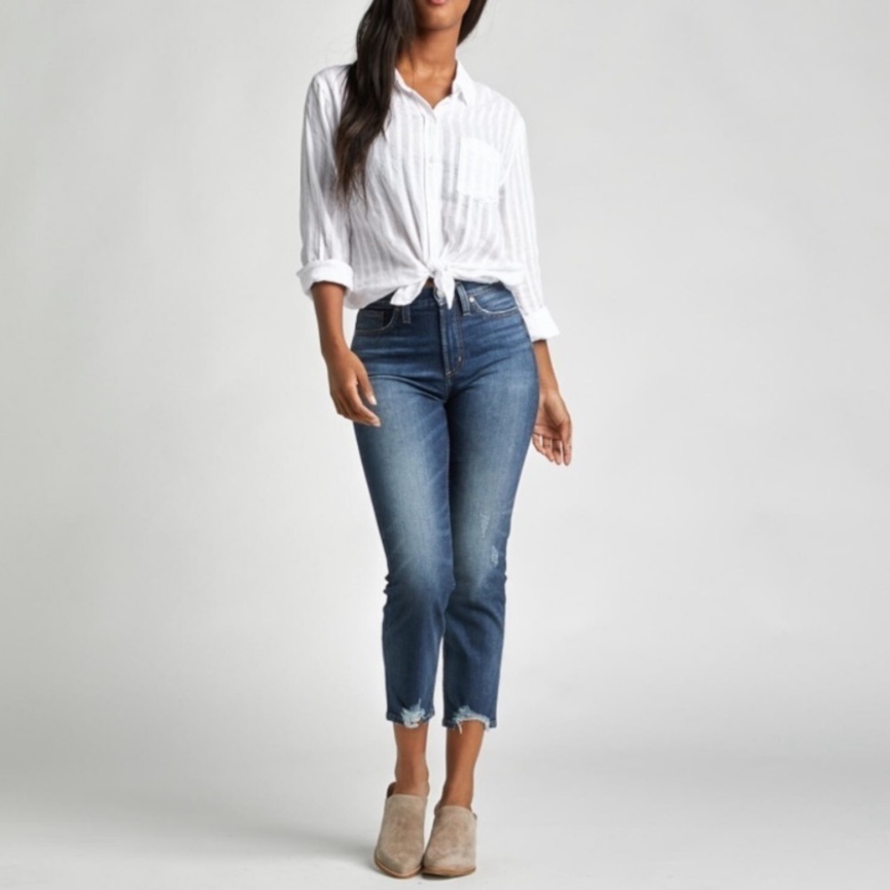 Silver Sky High Jeans